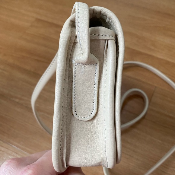 Vintage Coach Dinky Ivory Cream Bone Genuine Leather Crossbody Bag - Picture 9 of 16